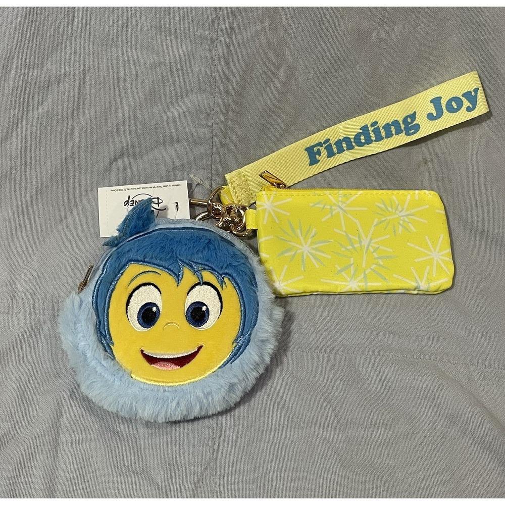 NEW‎ Disney Parks Pixar Inside Out 2 Joy Plush Keychain Bag Charm Wristlet